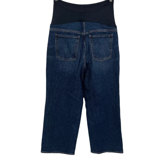 Old Navy Maternity Full Panel Wide-Leg Jeans Dark‎ Wash Size 16 Short - Picture 4 of 7
